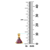 Triangle Cut Charm Pendant Simulated Cubic Zirconia 925 Sterling Silver (11mm)