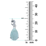 Pear Shape Lab Created Opal & Simulated Cubic Zirconia 925 Sterling Silver Charm Pendant