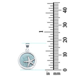 Lab Created Opal Starfish Round 925 Sterling Silver Charm Pendant