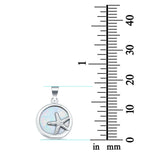 Lab Created Opal Starfish Round 925 Sterling Silver Charm Pendant
