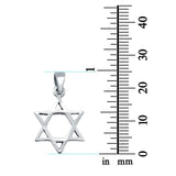 Star of David Pendant Charm 925 Sterling Silver (17mm x 25mm)