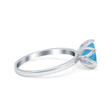 Flower Solitaire Wedding Ring Simulated Cubic Zirconia 925 Sterling Silver