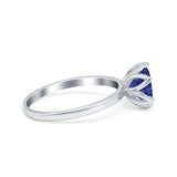 Flower Solitaire Wedding Ring Simulated Cubic Zirconia 925 Sterling Silver
