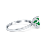 Flower Solitaire Wedding Ring Simulated Cubic Zirconia 925 Sterling Silver