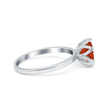 Flower Solitaire Wedding Ring Simulated Cubic Zirconia 925 Sterling Silver