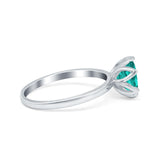 Flower Solitaire Wedding Ring Simulated Cubic Zirconia 925 Sterling Silver