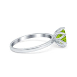Flower Solitaire Wedding Ring Simulated Cubic Zirconia 925 Sterling Silver