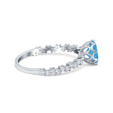 Art Deco Round Engagement Ring Simulated Cubic Zirconia 925 Sterling Silver