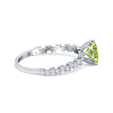 Art Deco Round Engagement Ring Simulated Cubic Zirconia 925 Sterling Silver