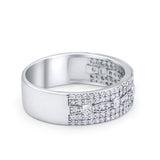 Wedding Band Ring Eternity Round Princess Cut Simulated CZ 925 Sterling Silver