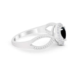 Teardrop Wedding Ring Pear Round Simulated Cubic Zirconia 925 Sterling Silver