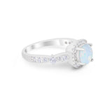 Vintage Art Deco Wedding Engagement Ring Round Cubic Zirconia 925 Sterling Silve