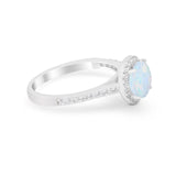 Accent Dazzling Wedding Ring Round Simulated Cubic Zirconia 925 Sterling Silver