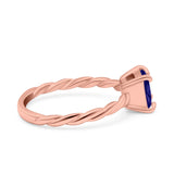 Solitaire Accent Twisted Fashion Ring Princess Cut Simulated Cubic Zirconia 925 Sterling Silver