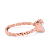 Solitaire Accent Twisted Fashion Ring Princess Cut Simulated Cubic Zirconia 925 Sterling Silver