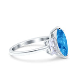 Marquise Art Deco Emerald Cut Wedding Bridal Ring Simulated Cubic Zirconia 925 Sterling Silver
