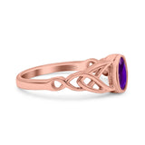 Infinity Twisted Wedding Ring Oval Cut Simulated Cubic Zirconia 925 Sterling Silver
