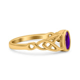 Infinity Twisted Wedding Ring Oval Cut Simulated Cubic Zirconia 925 Sterling Silver