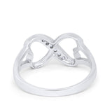 Infinity Double Heart Promise Ring Simulated Cubic Zirconia 925 Sterling Silver