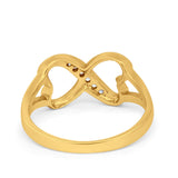 Infinity Double Heart Promise Ring Simulated Cubic Zirconia 925 Sterling Silver