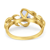14K Gold Pear Teardrop Vintage Style Cubic Zirconia Engagement Ring