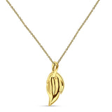 Leaf Necklace Diamond Pendant 14K Gold 0.06ct