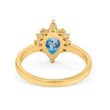 14K Gold 1.5ct Teardrop Art Deco Pear 9mmx6mm G SI Diamond Engagement Wedding Ring