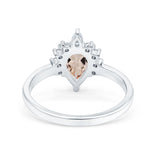 14K Gold 1.5ct Teardrop Art Deco Pear 9mmx6mm G SI Diamond Engagement Wedding Ring
