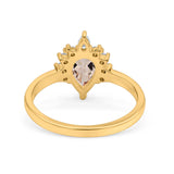 14K Gold 1.5ct Teardrop Art Deco Pear 9mmx6mm G SI Diamond Engagement Wedding Ring