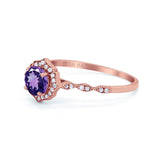 14K Gold 0.99ct Round Petite Dainty 6mm G SI Diamond Engagement Wedding Ring