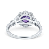 14K Gold 1.25ct Floral Art Deco Round 6mm G SI Diamond Engagement Wedding Ring