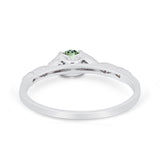 14K Gold 0.33ct Round Petite Dainty Art Deco 4mm G SI Diamond Engagement Wedding Ring
