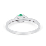 14K Gold 0.33ct Round Petite Dainty Art Deco 4mm G SI Diamond Engagement Wedding Ring