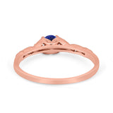 14K Gold 0.33ct Round Petite Dainty Art Deco 4mm G SI Diamond Engagement Wedding Ring