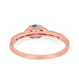 14K Gold 0.33ct Round Petite Dainty Art Deco 4mm G SI Diamond Engagement Wedding Ring