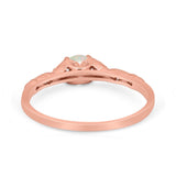 14K Gold 0.33ct Round Petite Dainty Art Deco 4mm G SI Diamond Engagement Wedding Ring