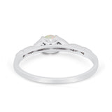 14K Gold 0.33ct Round Petite Dainty Art Deco 4mm G SI Diamond Engagement Wedding Ring