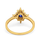 14K Gold 1.54ct Vintage Oval 8mmx6mm G SI Diamond Engagement Wedding Ring