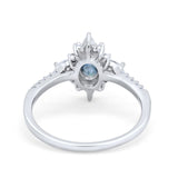 14K Gold 1.54ct Vintage Oval 8mmx6mm G SI Diamond Engagement Wedding Ring