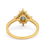 14K Gold 1.54ct Vintage Oval 8mmx6mm G SI Diamond Engagement Wedding Ring