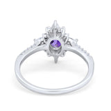 14K Gold 1.54ct Vintage Oval 8mmx6mm G SI Diamond Engagement Wedding Ring