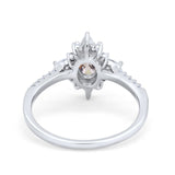 14K Gold 1.54ct Vintage Oval 8mmx6mm G SI Diamond Engagement Wedding Ring