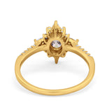14K Gold 1.54ct Vintage Oval 8mmx6mm G SI Diamond Engagement Wedding Ring