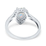 14K Gold 1.42ct Teardrop Pear Halo 8mmx6mm G SI Diamond Engagement Wedding Ring