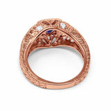 14K Gold 0.15ct Round Antique Style 5mm G SI Diamond Engagement Wedding Ring