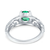 14K Gold 1.11ct Round Art Deco Filigree 6.5mm G SI Diamond Engagement Wedding Ring