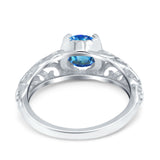 14K Gold 1.11ct Round Art Deco Filigree 6.5mm G SI Diamond Engagement Wedding Ring