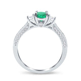 14K Gold 1.37ct Round Three Stone Vintage 6mm G SI Diamond Engagement Wedding Ring