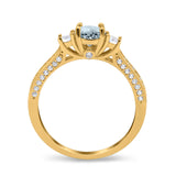 14K Gold 1.37ct Round Three Stone Vintage 6mm G SI Diamond Engagement Wedding Ring