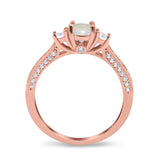 14K Gold 1.37ct Round Three Stone Vintage 6mm G SI Diamond Engagement Wedding Ring